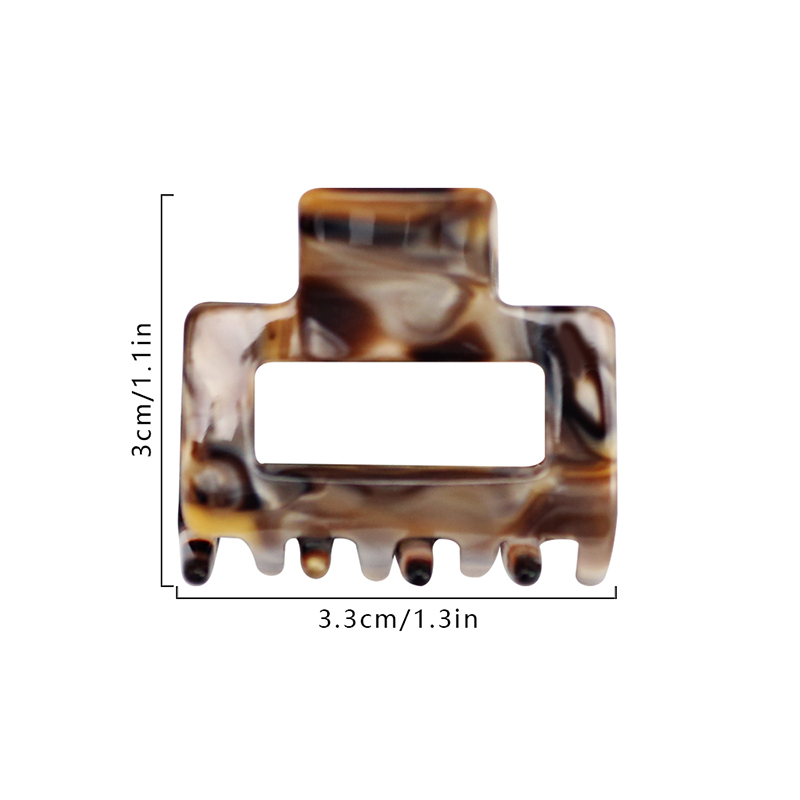 Clip rectangular para garras de acetato para el cabello con apertura central