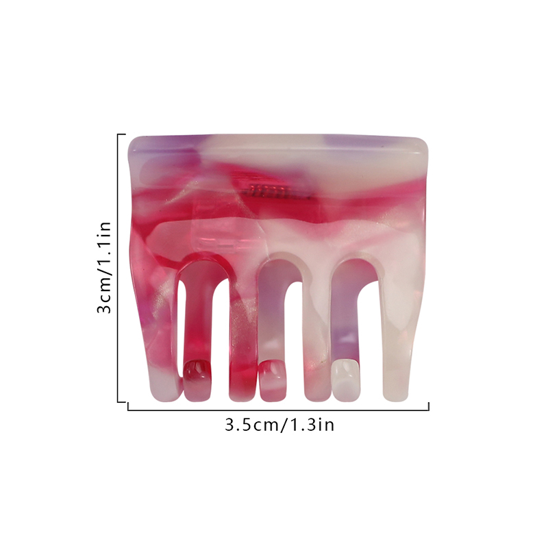 Clip rectangular y compacto para garras de acetato para el cabello