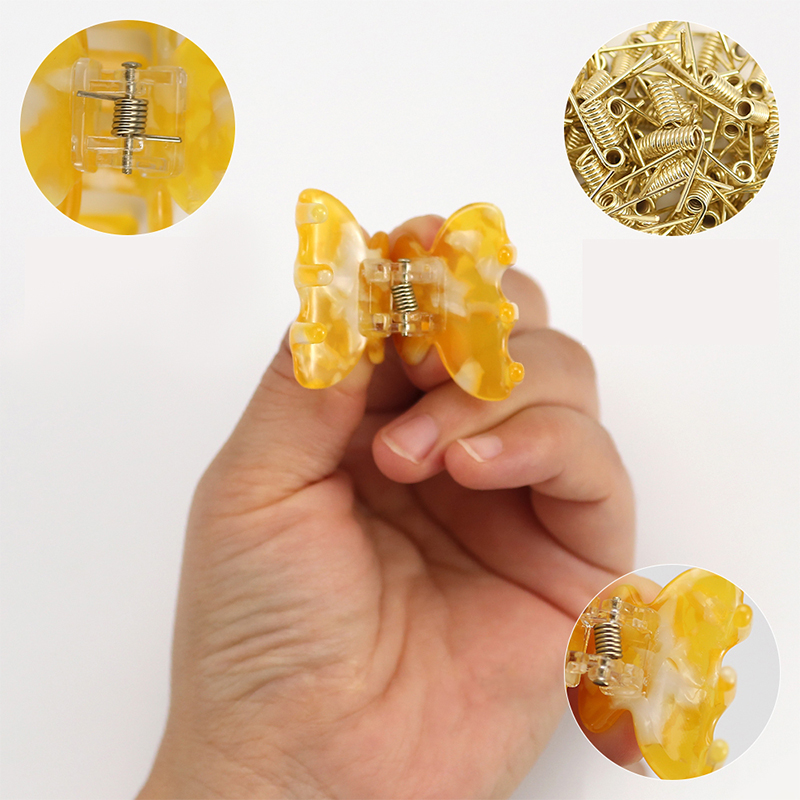 Pinza para el cabello con acetato de dientes cortos y lisos