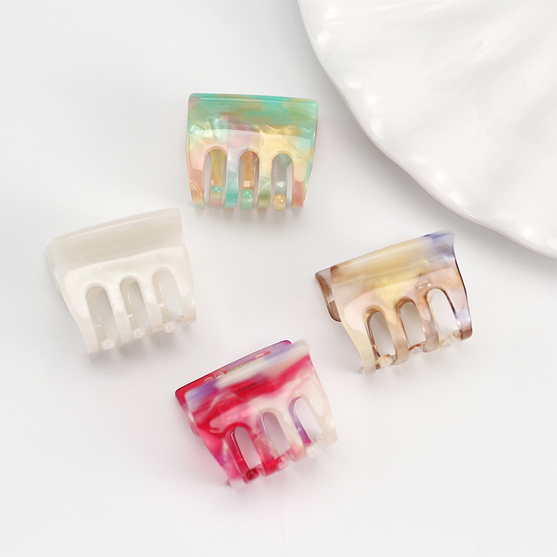 Clip rectangular y compacto para garras de acetato para el cabello