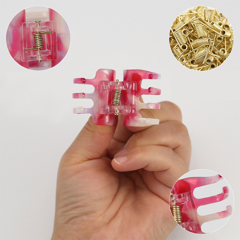 Clip rectangular y compacto para garras de acetato para el cabello