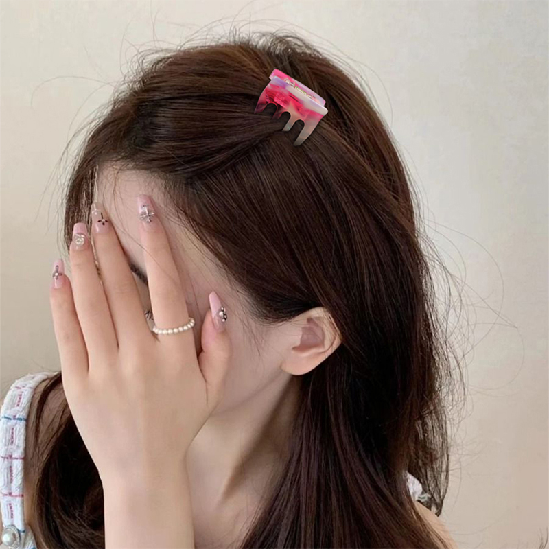 Clip rectangular y compacto para garras de acetato para el cabello