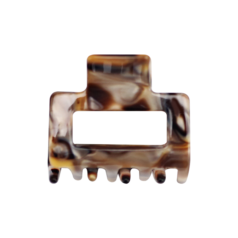 Clip rectangular para garras de acetato para el cabello con apertura central