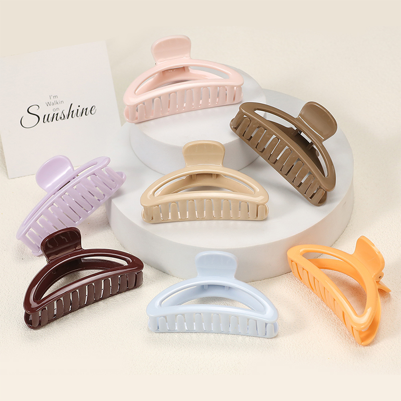 Clip para garra de cabello de plástico inyectado hueco semicircular