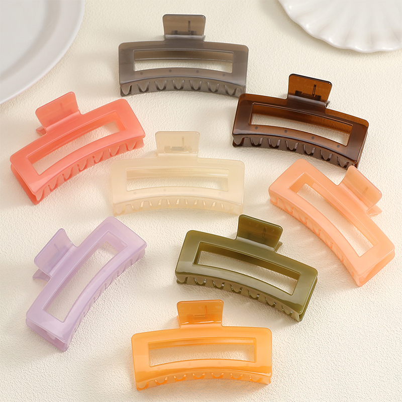 Clip rectangular de plástico para garras de cabello inyectado