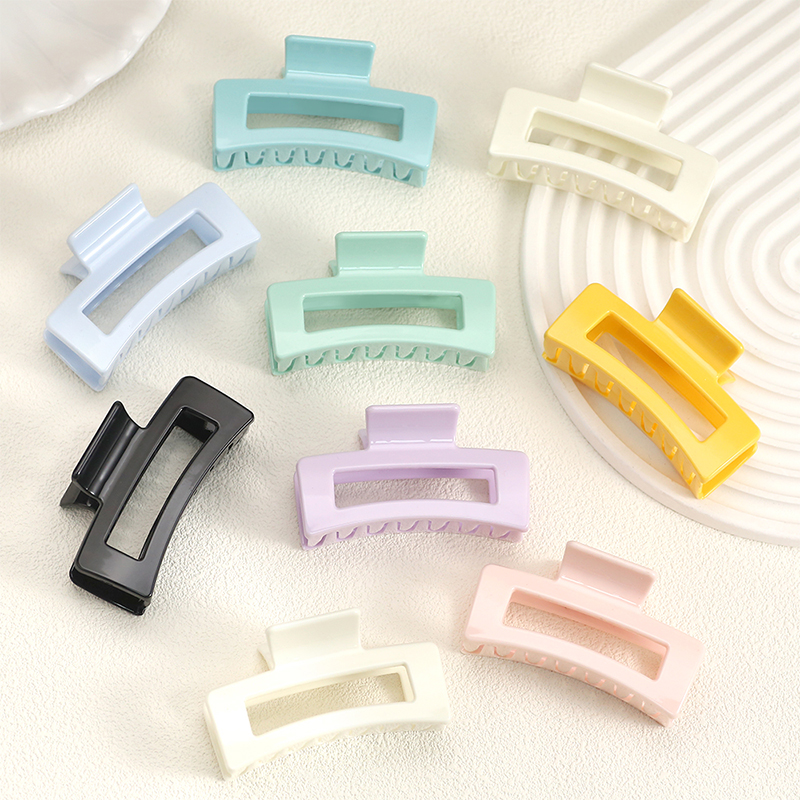 Clip para garra de cabello de plástico con inyección rectangular redondeada