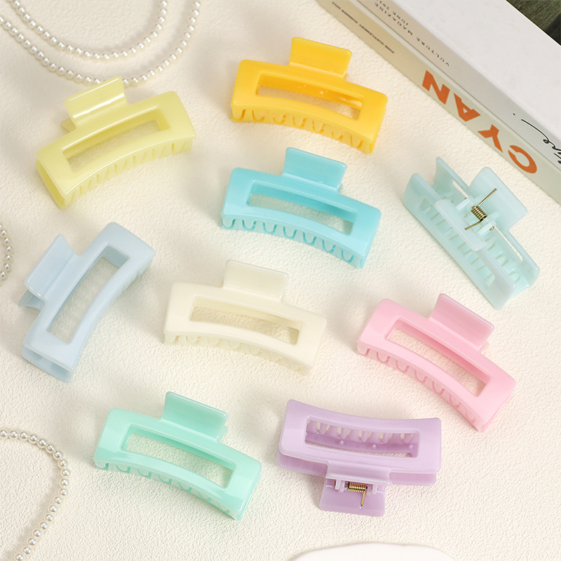 Clip para garra de cabello de plástico con inyección rectangular redondeada