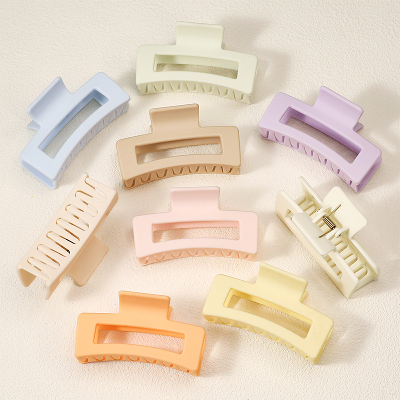 Clip para garra de cabello de plástico con inyección rectangular redondeada