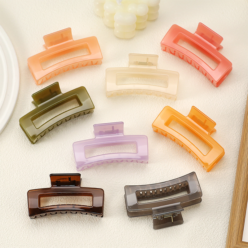Clip para garra de cabello de plástico con inyección rectangular redondeada