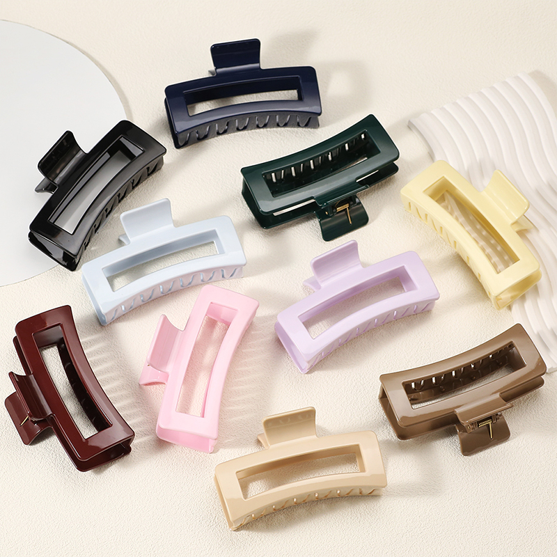 Clip rectangular de plástico para garras de cabello inyectado