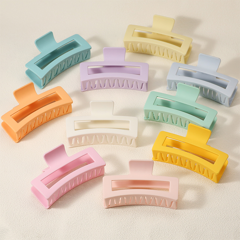 Clip rectangular de plástico para garras de cabello inyectado