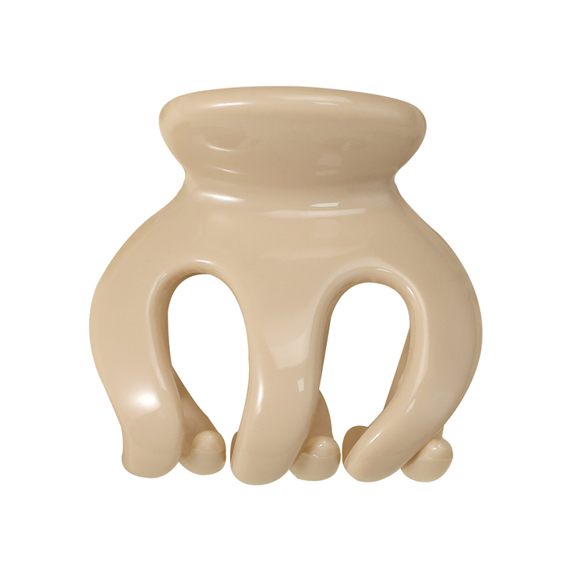 Clip para garra de cabello de plástico con inyección brillante de calabaza