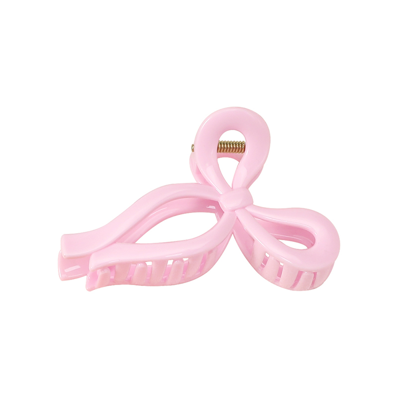 Clip para garra de cabello de plástico brillante con inyección Bowknot