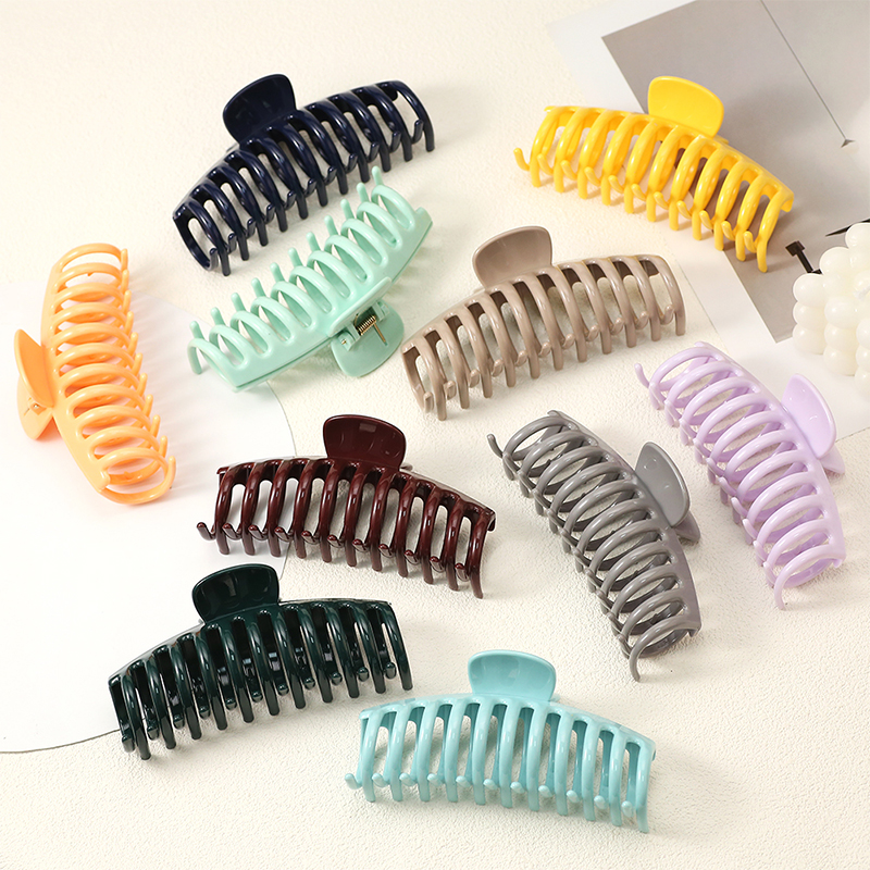 Clip para garra de cabello de plástico con inyección de quilla brillante