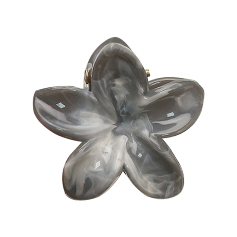 Clip para garra de cabello de plástico con inyección de mármol de plumeria suave