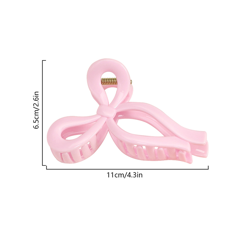 Clip para garra de cabello de plástico brillante con inyección Bowknot