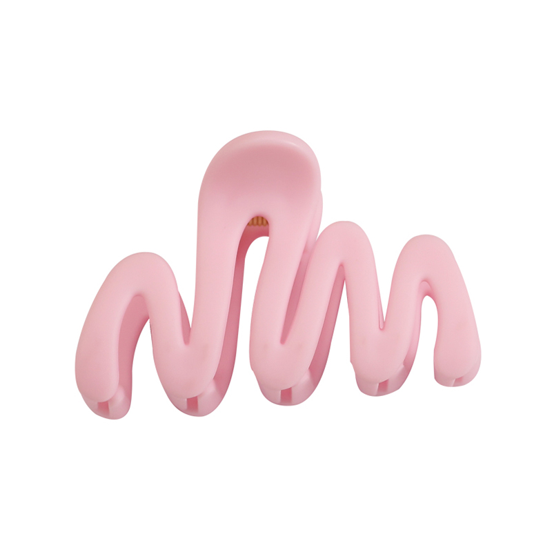 Clip para garra de cabello de plástico con inyección de glaseado curvo