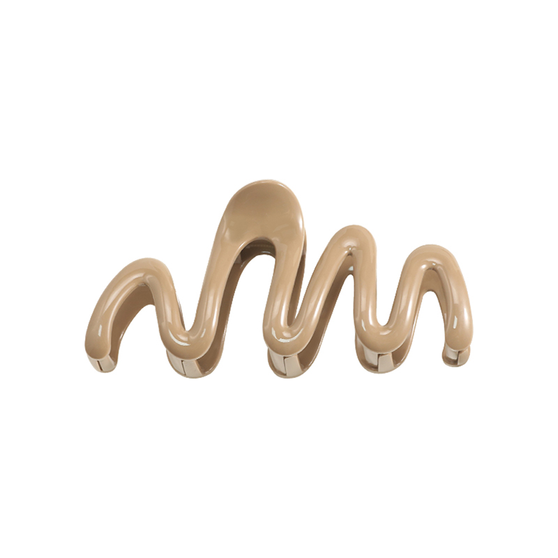 Clip para garra de cabello de plástico con inyección curva