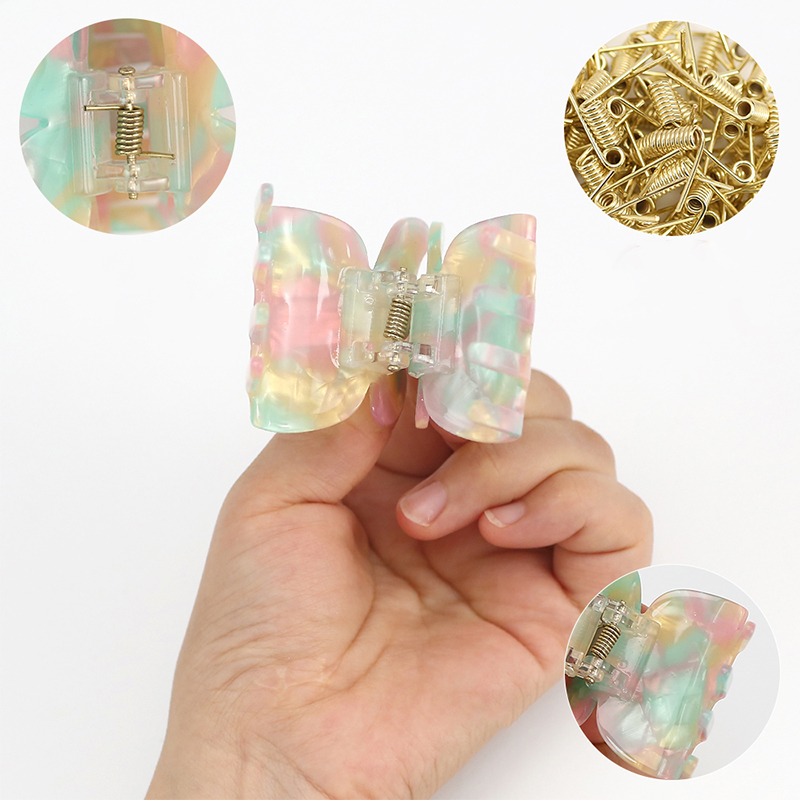 Clip para garra de cabello con acetato de apariencia de mariposa de colores