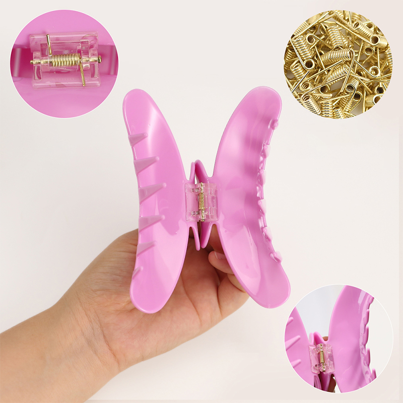Clip para garras de cabello con acetato de mariposa de dientes afilados