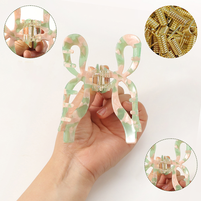 Clip decorativo vertical para garra de cabello con acetato de lazo