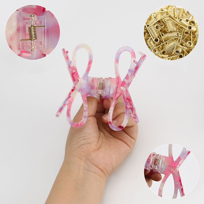 Clip para garra de cabello de acetato con forma de roseta