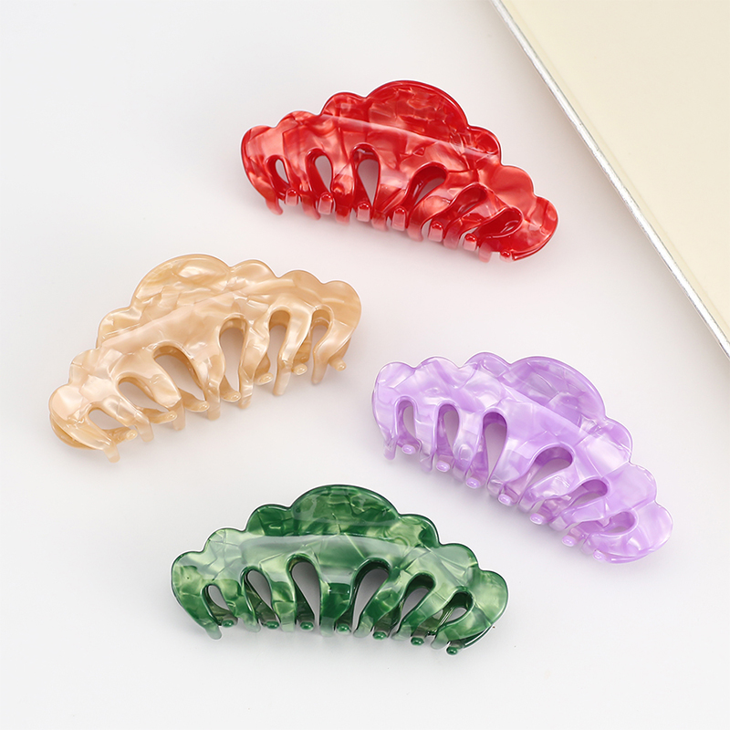 Clip para garra de cabello con acetato de dientes curvos en forma de abanico