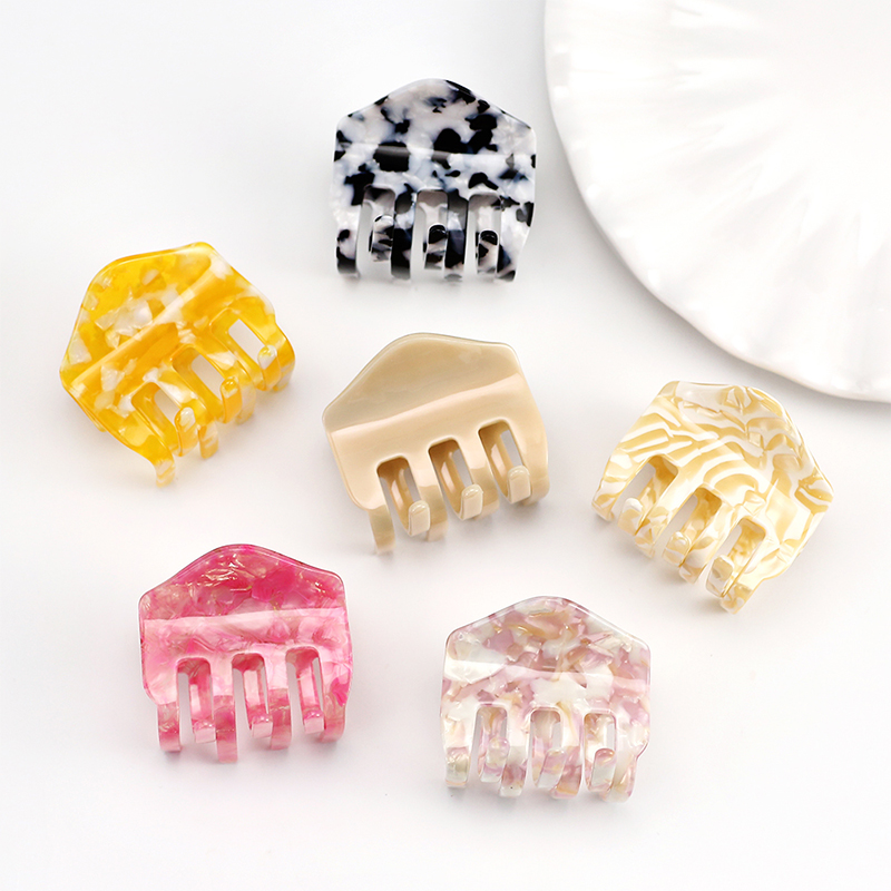 Clip compacto para garras de acetato para el cabello de varios colores