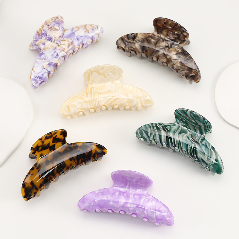 Clip para garra de cabello con acetato de abanico multicolor