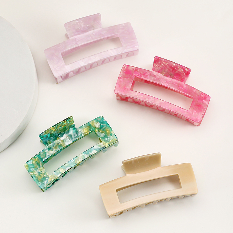 Clip rectangular para garra de cabello de acetato de espesor largo