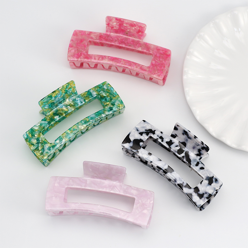 Clip para garra de cabello de acetato rectangular de arco