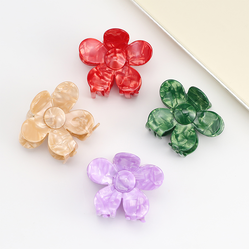 Clip para garra de cabello de acetato con forma de flor