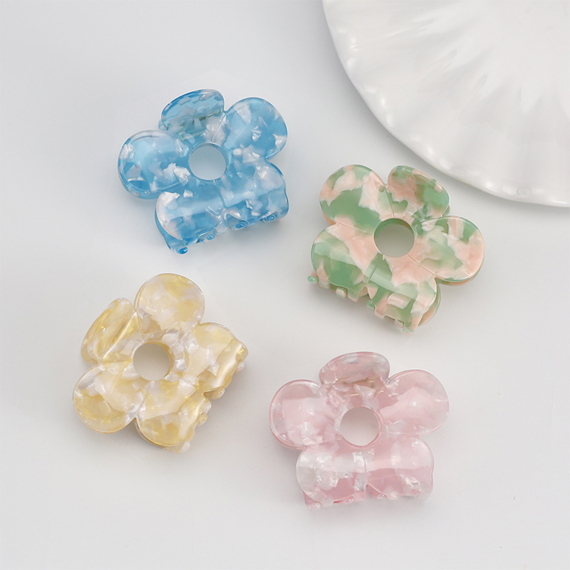 Clip para garra de cabello de acetato con forma de flor de círculo hueco