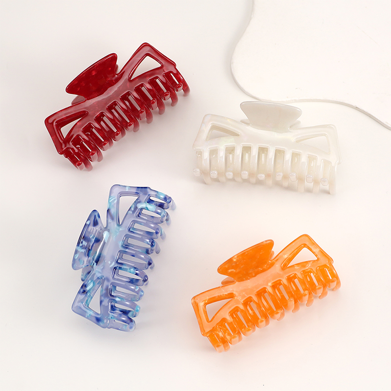 Clip para garras de cabello con acetato de dientes largos escalonados