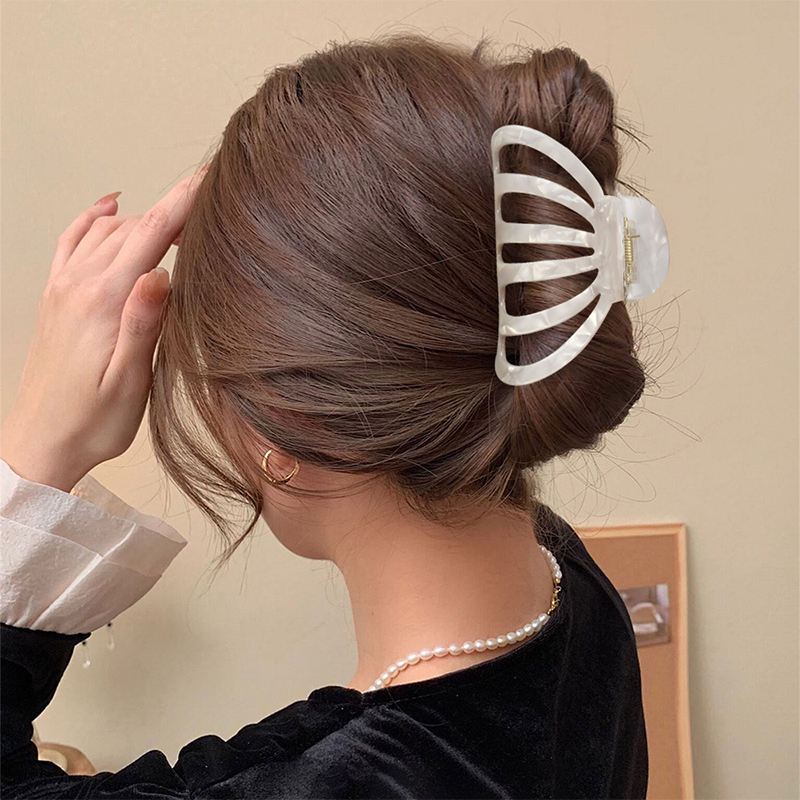 Clip para garra de cabello de acetato con forma de linterna