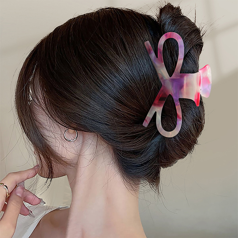 Clip para garra de cabello de acetato con forma de roseta