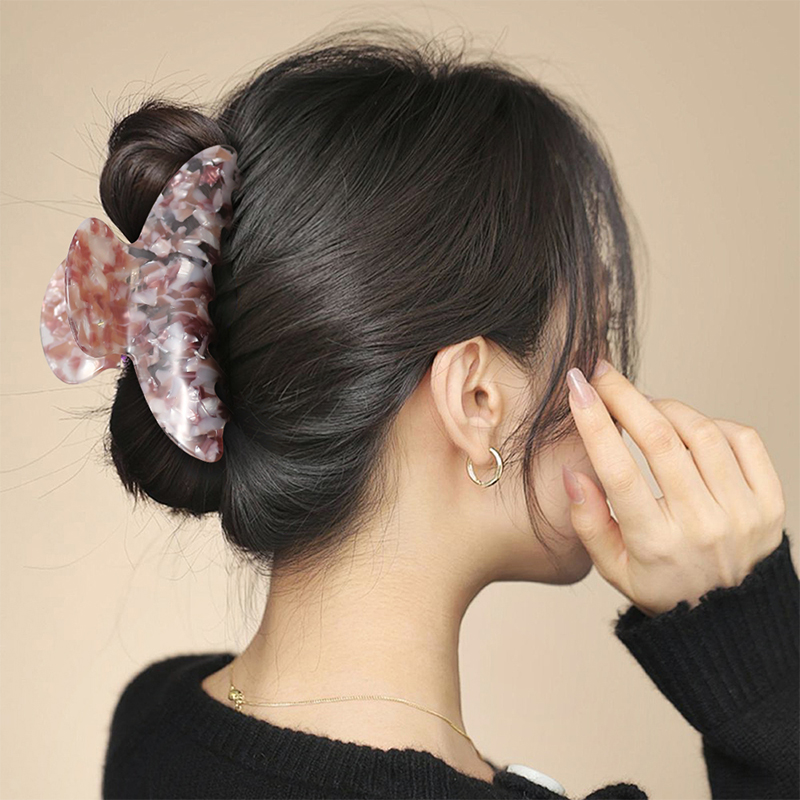 Clip para garra de cabello con acetato de resorte galvanizado en forma de arco