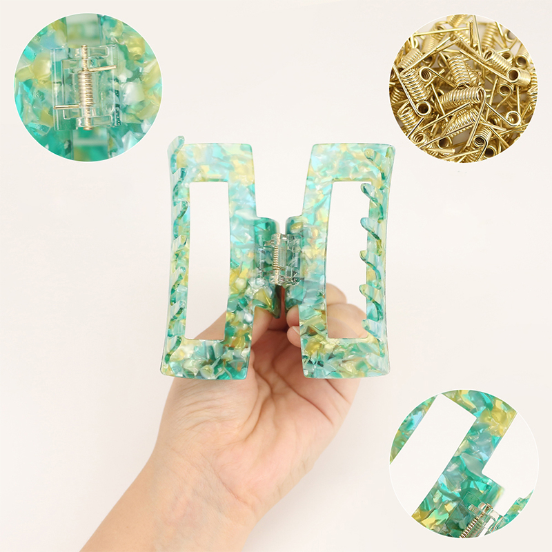 Clip rectangular para garra de cabello de acetato de espesor largo
