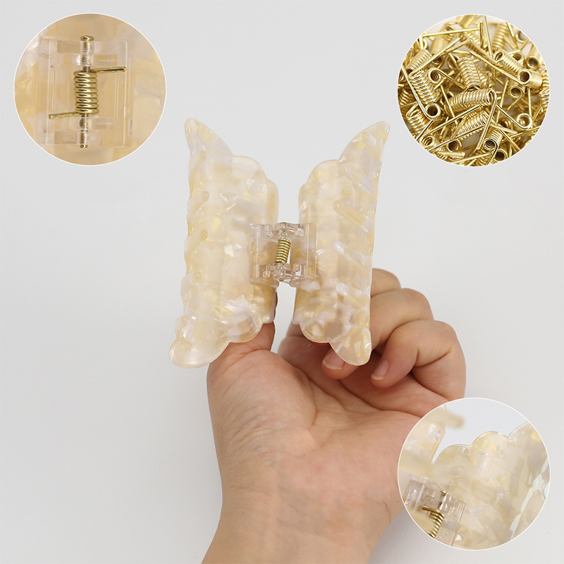 Clip para garra de cabello con acetato de forma irregular