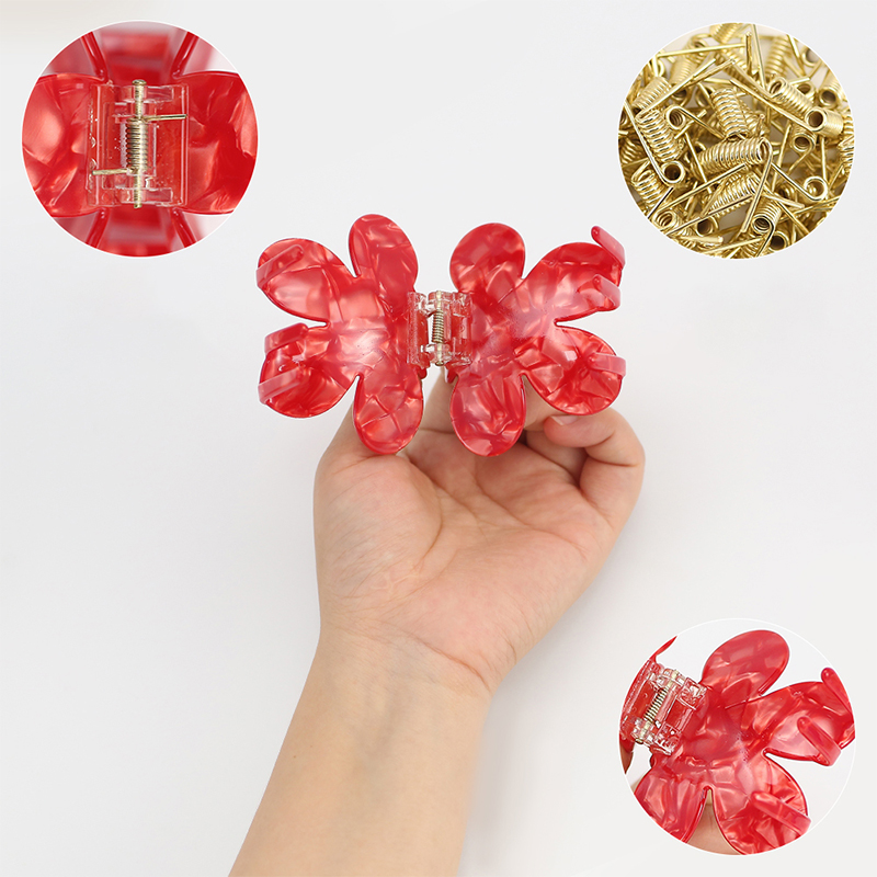 Clip para garra de cabello de acetato con forma de flor