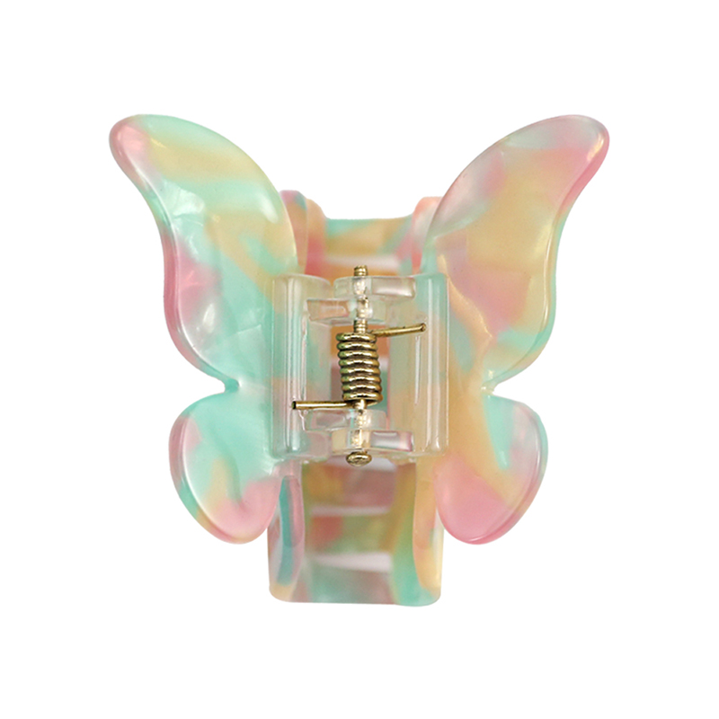 Clip para garra de cabello con acetato de apariencia de mariposa de colores