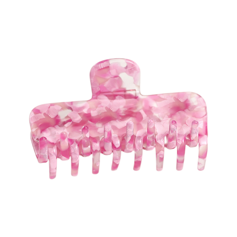 Clip rectangular para garras de acetato para el cabello con bordes redondeados