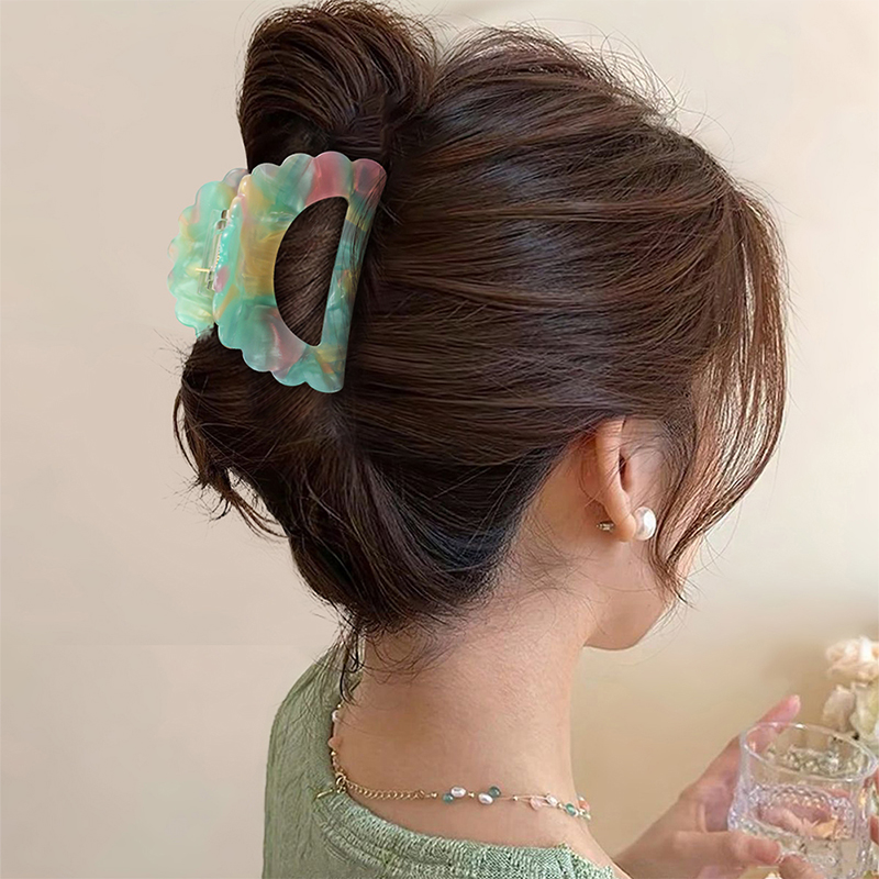 Clip para garra de cabello con acetato en forma de nube Semicircle