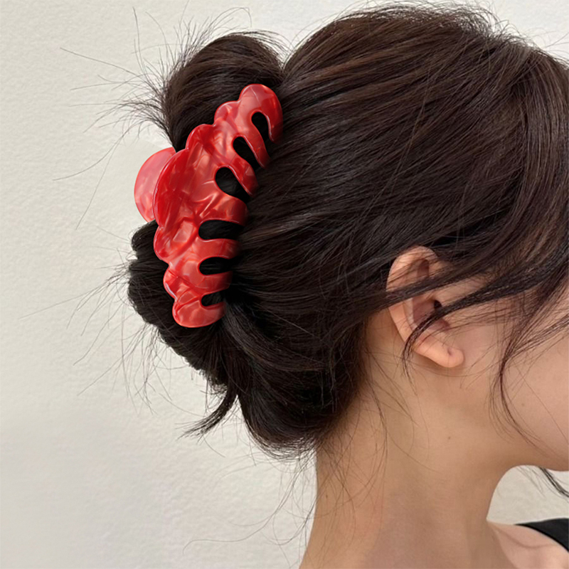 Clip para garra de cabello con acetato de dientes curvos en forma de abanico
