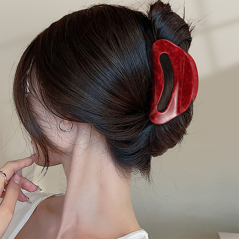 Clip para garra de cabello con acetato y muesca en forma de arco