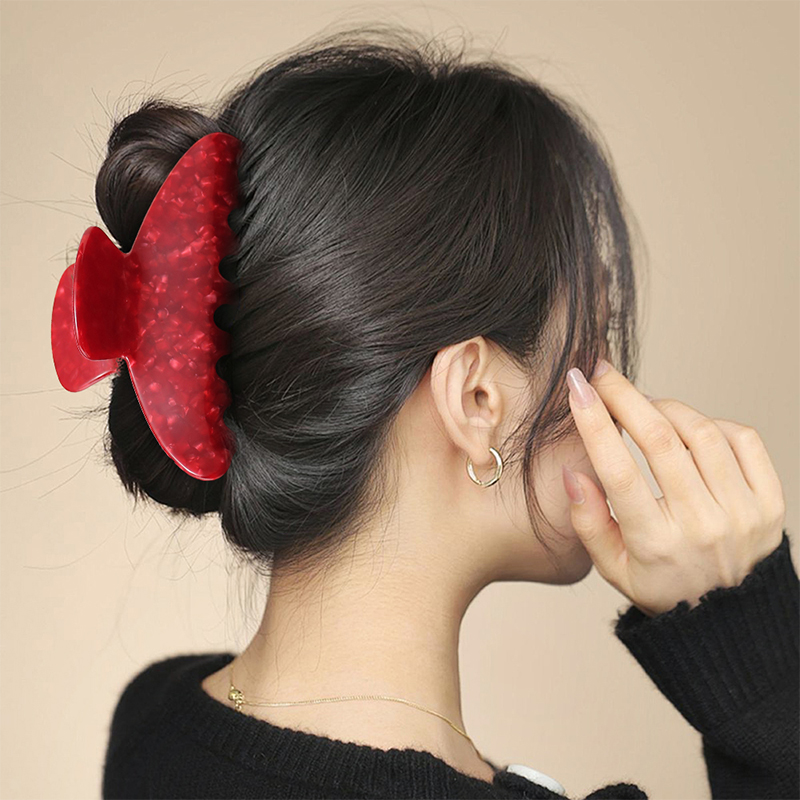 Clip para garra de cabello con acetato de dientes largos en forma de abanico