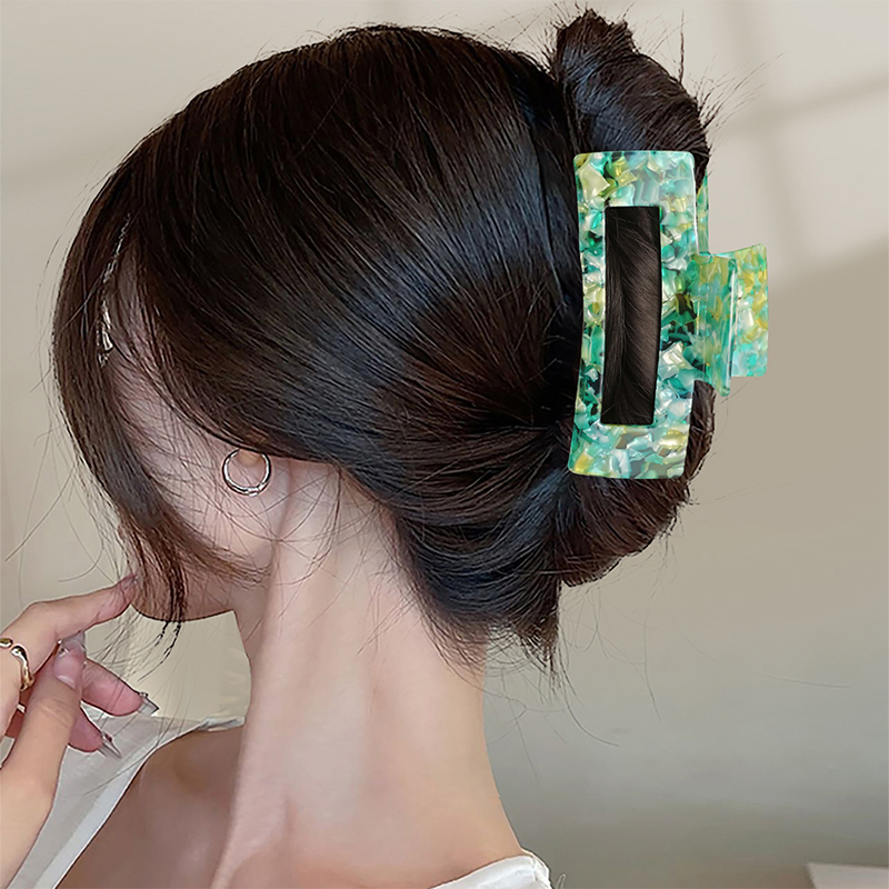 Clip rectangular para garra de cabello de acetato de espesor largo