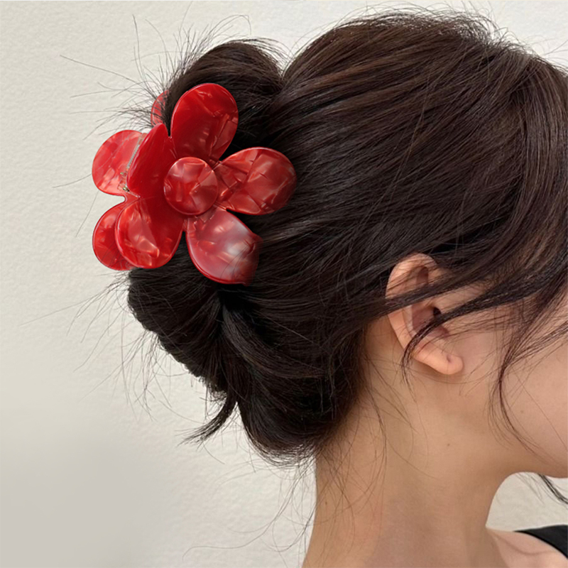 Clip para garra de cabello de acetato con forma de flor