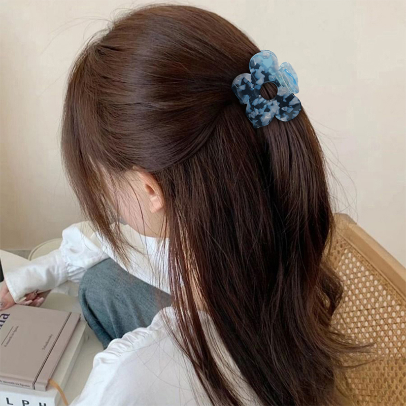 Clip para garra de cabello de acetato con forma de flor de círculo hueco