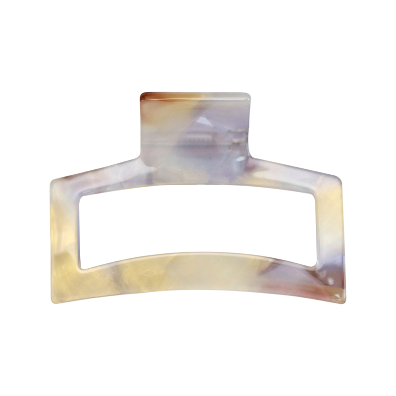 Clip para garra de cabello de acetato rectangular curvo